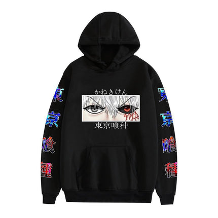 Cross-border new Tokyo cartoon print casual loose black hoodie men's and women's fashion hoodie