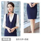 Women-blue vest + Western skirt 1 / S