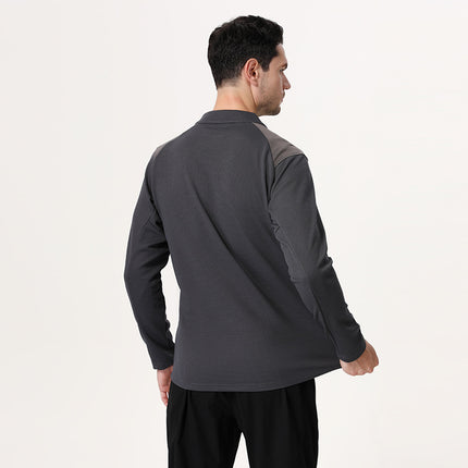 Lulu Men's Half Zipper Long-sleeved Shirt Sports Outdoor Quick-drying Clothes Running Fitness Trainer Clothes Riding Clothes Casual Sweater
