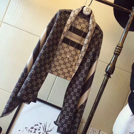 Autumn and Winter New Scarf Women's All-match European and American Style Shawl Letter Cashmere Double-sided Warm Korean Style Scarf