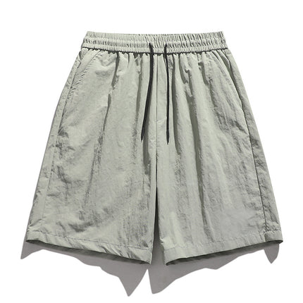 Summer Quick-drying Shorts Couples Same Style Sports Hong Kong Style Casual Pants Trendy All-match Embroidered Ice Silk Shorts for Men
