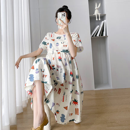 Maternity Summer dress 2024 New Fashion Western Style Loose Pregnant Women dress Hot Mom Loose Pregnant Women Skirt