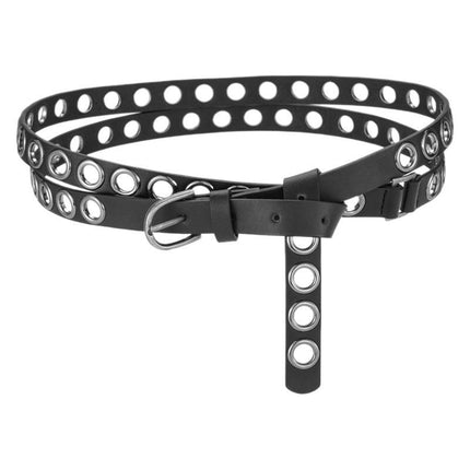 Women's Belt Retro Air-eye Double-loop Pin Buckle Women's Belt Korean Fashionable Casual Belt in stock Wholesale