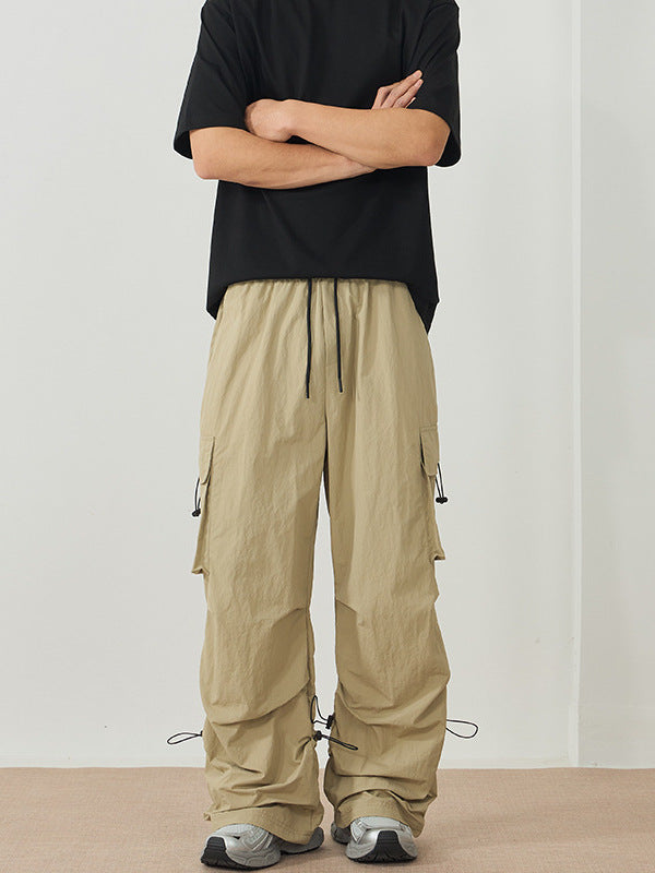 LKTM Men's# American Retro Khaki Mop Paratroopers Workwear Pants Men's and Women's hiphop Outdoor Slim Quick-Dry Pants
