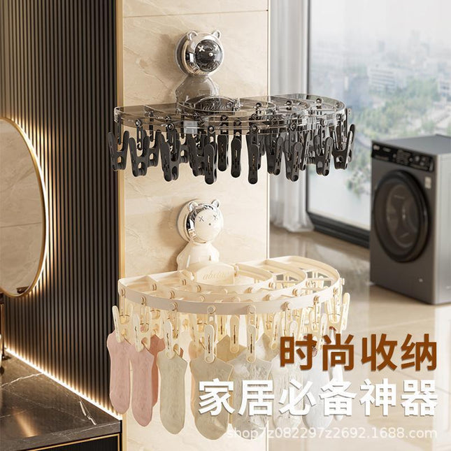 Suction-type Socks Drying Rack Household Multi-clip Drying Rack Punch-free Dormitory Balcony Underwear Underwear Panties Hanger
