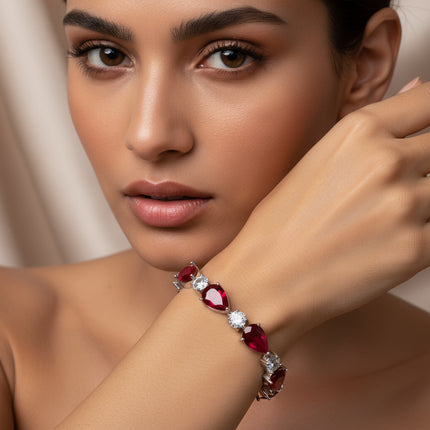European and American Fashion Cross-Border Luxury Zircon-Encrusted Niche Water Drop Design Bracelet for Women Versatile Jewelry Chain