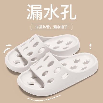 Bathroom Leaking Slippers for Women in Summer Indoor Home Use for Bathing Non-Slip Cut Out Quick-Drying Couple Non-Stinky Foot Sandals for Men