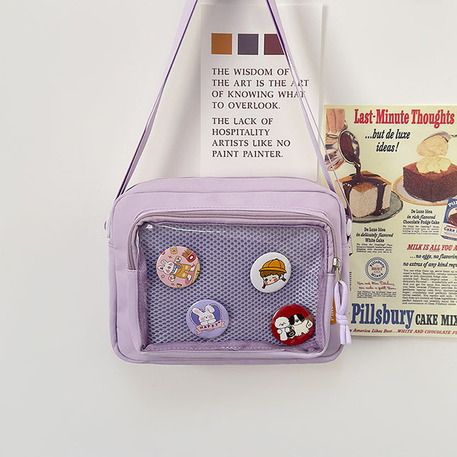 Japanese Girl Ins Transparent Pain Bag Snack Shoulder Crossbody Bag Women's All-match Casual Mobile Phone Small Bag