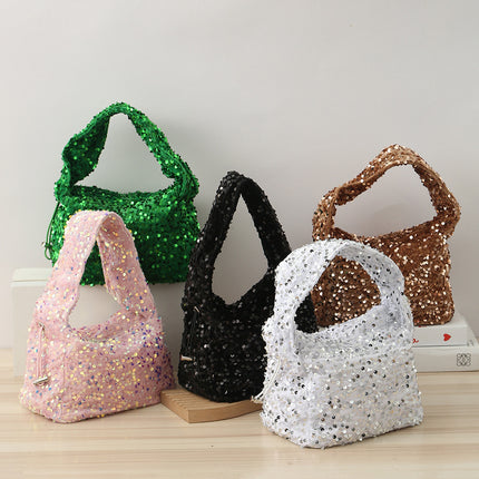 Fashion New Trendy Bags Niche Design Sequin Underarm Bag Trendy Niche High-End Shoulder Handbag