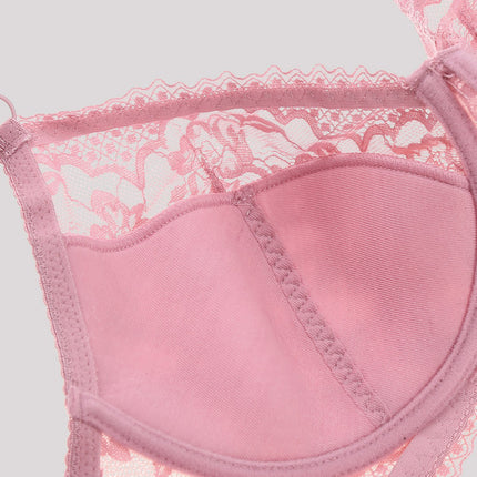 A cross-border new European and American ultra-thin double-breasted steel ring lace underwear adjustable plus size bra bra bra