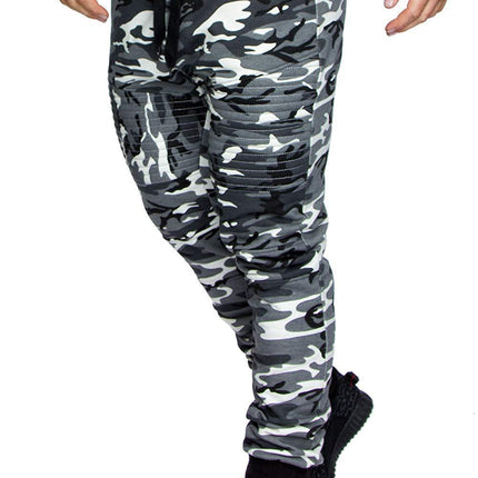 2022 Men's Casual Sports Pants European and American Foreign Trade Hip Hop Striped Design Camouflage Sports Fitness Trousers for Men