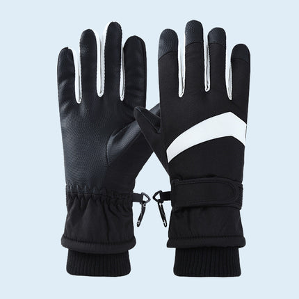 Winter Ski Gloves for Men and Women, Velvet Warm Outdoor Electric Vehicle Riding Waterproof Student Finger Touch Screen Gloves