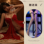 Burgundy + black fishnet stockings / One size fits all