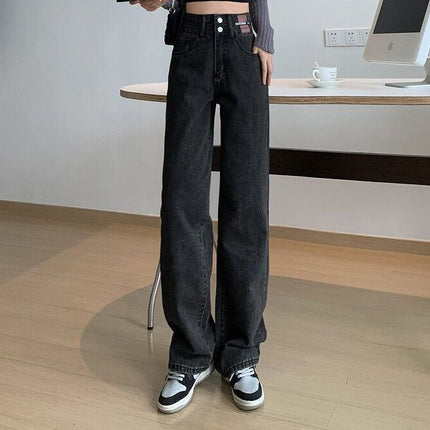 Light Color High Waist Wide Leg Loose Straight Pants Jeans Women's 2025 New Explosions Slimming Mop Pants Ins