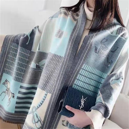 New Style Scarf for Women, Autumn and Winter, Korean Style, Versatile, Thickened, Warm Neck Scarf, Faux Cashmere, Air Conditioning Shawl, Light Luxury Style