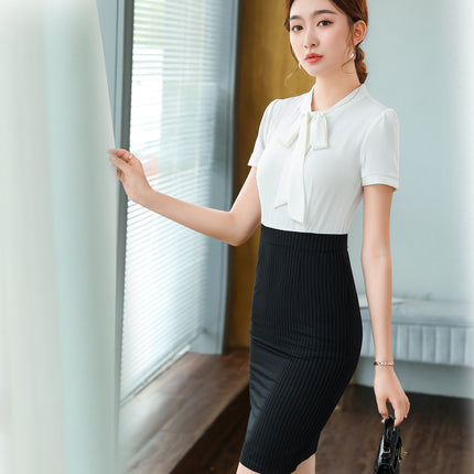 2025 Summer Business Dress Women's Spring New Korean Style Ol Jewelry Store Front Desk Work Clothes Work Dress