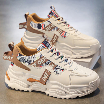 Men's Shoes 2025 Summer Breathable Casual Running Sneakers Men's Youth Versatile Thick-Soled Street Dad Trendy Shoes