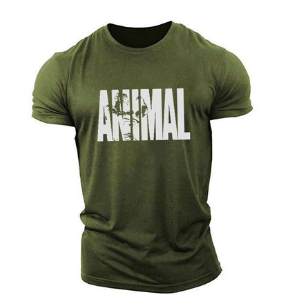 Trendy Cotton Elastic Loose Muscle Training Brothers Clothes Summer Fitness Sports T-shirt Short Sleeve Men's Running Half Sleeve