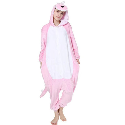 Animal cartoon conjoined pajamas Chai dog red dinosaur flannel penguin factory conjoined home clothes cross-border self-sale