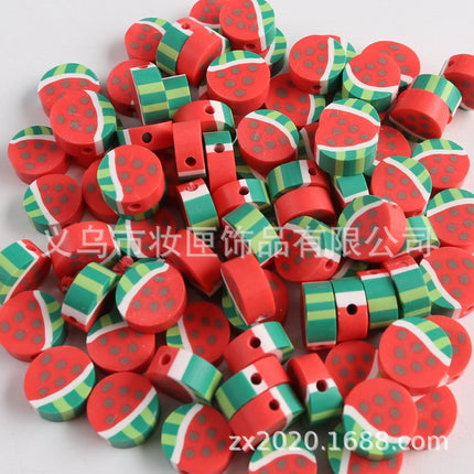 100 a pack of cross-border fruit soft pottery loose beads clay beads diy Amazon material bag accessories mobile phone