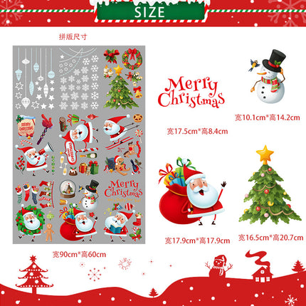 Christmas decorations door stickers shop scene layout wreath small pendant window glass stickers Christmas tree old man