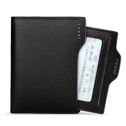 Emperor Paul Genuine Leather Wallet for Men, Short Card Holder, Vertical Style, Young Men's Wallet, Multifunctional Driver's License Leather Case