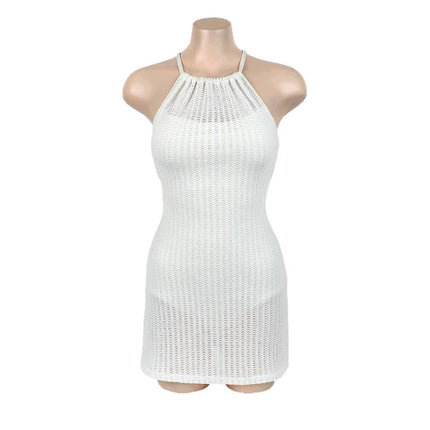 Korean Ins Style New Sexy Beautiful Back Knitted Fabric Pure Desire Small Fragrance Style High-End One-Piece Swimsuit for Women