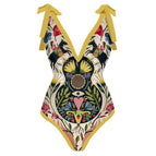 Yellow Totem Print Swimsuit / S