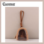 Plush transparent bag-brown