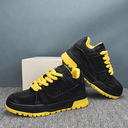 2025 Casual Leather New Low-Top Korean Style Men's Sneakers Breathable Trendy White Shoes Versatile Thick Sole Spring