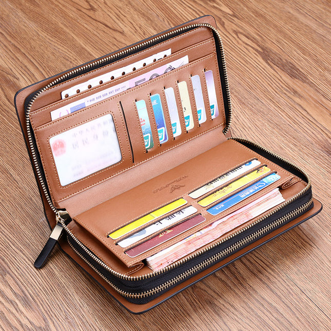 King Paul Clutch Bag Men's Large Capacity Multi-Card Business Top Layer Cowhide Men's Clutch Clutch Bag Wholesale