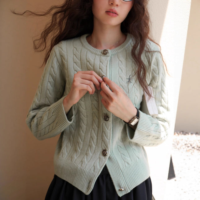 Classic Reputation Australian Merino Wool Cable-Knit Cardigan for Small People