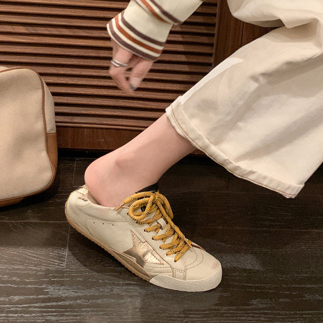 Fashionable and Versatile Genuine Leather German Training Shoes 2025 Summer and Autumn New Korean Style Star Distressed Casual Sports Dirty Shoes for Women