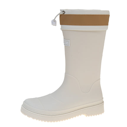 Fashion New Thick-soled Mid-length Rain Boots Camping Rain Boots Outdoor Wading Cotton Adult Waterproof Non-slip Water Shoes