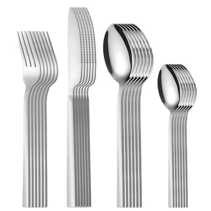 Cross-Border Thickened Stainless Steel Western Cutlery Steak Main Course Knife, Fork, Spoon Four-Piece Set Hotel Cutlery Set Cross-Border Hot Sale