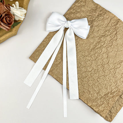Yang Zi's Same Style Large Retro Ribbon Bow Hairpin for the Back of the Head, Super Fairy Elegant Hairpin Spring Clip Hair Accessory