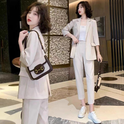 Cross-Border Foreign Trade Japanese-Style Blazer for Women 2025 Summer New Korean Fashion Plus-Size Internet Celebrity Two-Piece Set
