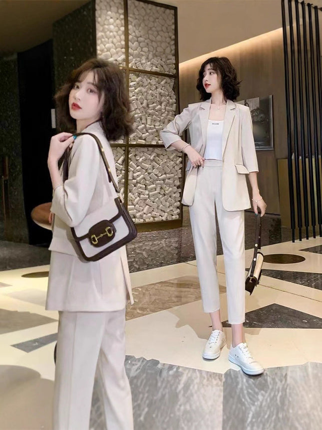 Cross-Border Foreign Trade Japanese-Style Blazer for Women 2025 Summer New Korean Fashion Plus-Size Internet Celebrity Two-Piece Set