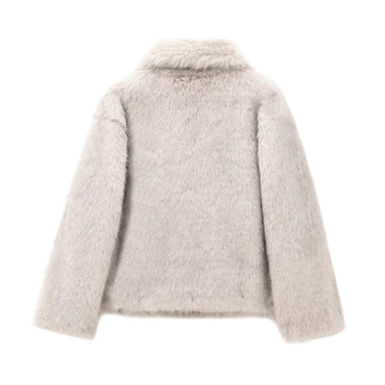 Cross-border AliExpress women's imitation fur effect plush green fur coat coat women's 2024 new fur leather