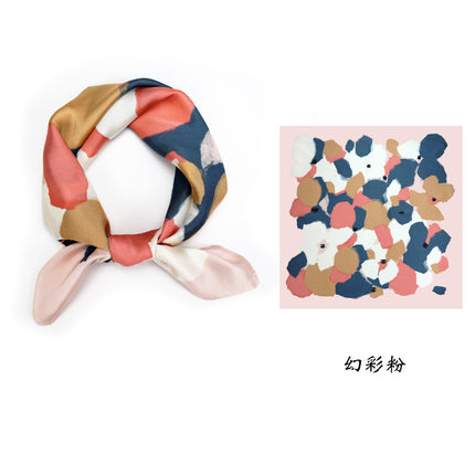 Spring and Summer 70cm Small Square Scarf Women's Autumn and Winter New Foreign Style Fashion All-match Shake Tone Same Scarf Scarf