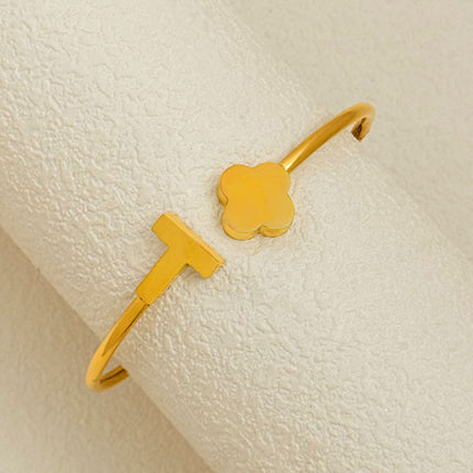 Titanium Steel Bracelet Does Not Fade, Diamond-Encrusted Real Gold Electroplated 18K Gold Stainless Steel Bracelet Douyin Cross-Border Same Style