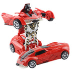 Inertial red deformation car
