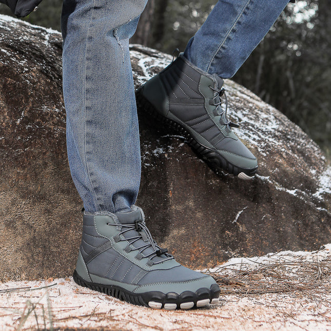 Couple's Large Size Snow Boots for Men, Winter Fleece-Lined and Thickened, Outdoor Waterproof and Non-Slip High-Top Cotton Boots, Hiking Snow Shoes, Extra Large Size