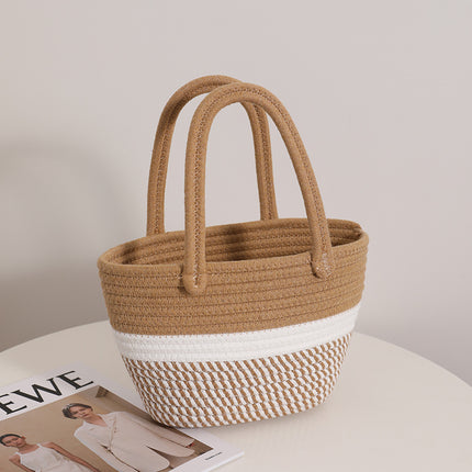 Cotton Woven Straw Bag / Sac Tressé Coton Paille