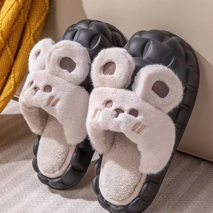 Anti-Slip Waterproof Winter White Rabbit Removable and Washable Dormitory Warm Home Cotton Couple Warm Little White Rabbit Room