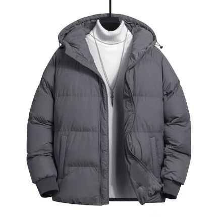 Cross-Border Men's Thickened Cotton Jacket with Hood, Loose Fit, Warm, Versatile, Casual, Cold-Proof Men's Cotton Coat, Trendy Sports Jacket
