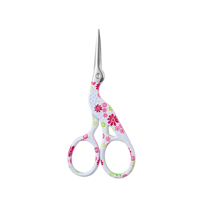 Stainless steel color small phoenix scissors retro pointed creative fishing line floral embroidery thread head embossed small tea scissors