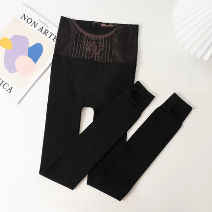 Light leg artifact leggings flower fairy water light socks high waist tummy pantyhose autumn and winter fleece-lined outside wear naked feeling natural