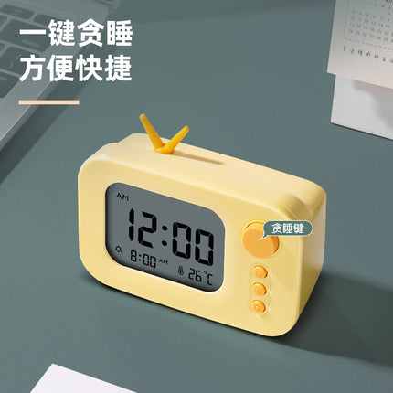 Alarm clock Creative mute lazy alarm clock student Alarm Clock Deli home clock wake-up artifact strong wake-up