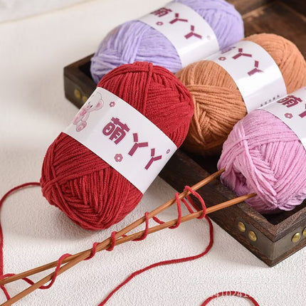 Chenille Ultra-Fine Ice Strip Yarn for Handmade Crochet Dolls DIY Knitting Materials Yarn Ball Cute Matte Fine-Spun Yarn